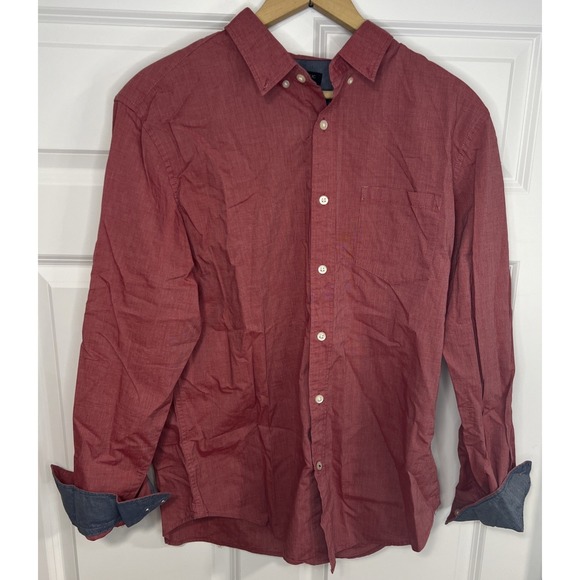 Banana Republic Other - Banana Republic Shirt Men M Flip Cuff Salmon Camden Fit Custom 078 Wash Preppy